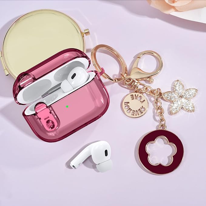 Case for Apple Airpods iPods Pro 3 Cases Cover Clear 2025 Cute Women, VISOOM Cute Air Pods Pro 3 Case Clear Transparent Airpods iPods Pro 3rd Gen Protective Cases with Keychain/Lock/Cleaning Kit