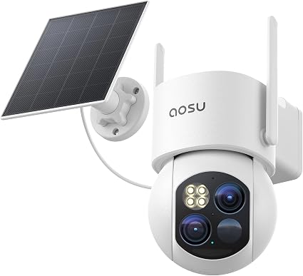 aosu T2 Dual-Lens 3K Telephoto 360° PTZ Wireless Outdoor Security Camera
