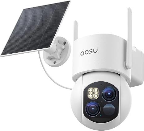aosu T2 Dual-Lens 3K Telephoto 360° PTZ Wireless Outdoor Security Camera