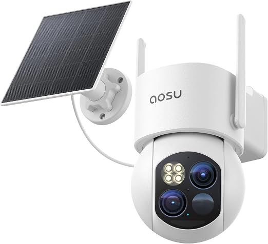 aosu T2 Dual-Lens 3K Telephoto 360° PTZ Wireless Outdoor Security Camera
