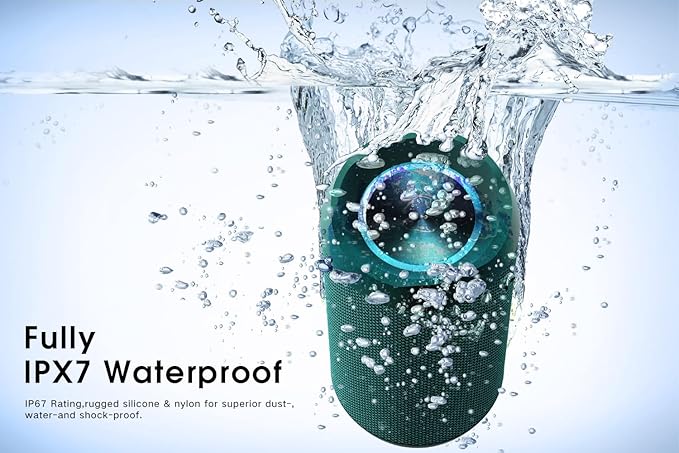 EDUPLINK Bluetooth Speaker IPX7 Waterproof Wireless Speaker with 20H Playtime TWS Stereo Pairing Portable Outdoor Speakers for Beach Camping Travel Gifts for Men Women Girls Boys Teens Dark Teal