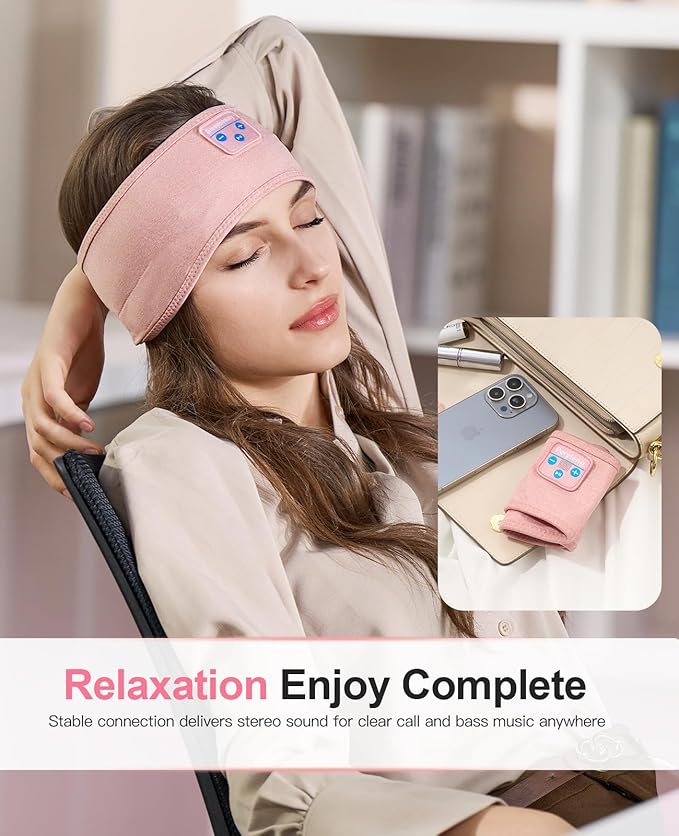 Perytong 2-Pack Sleeping Headphones Wireless Bluetooth, Headband Headphones with Ultra-Thin Speakers, Bluetooth Headband for Side Sleepers, Running, Workout, Insomniac, Travel, Meditation