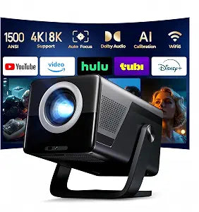 X7 1500 ANSI Smart Projector, 4K/8K Input Support, Native 1080P, 125% sRGB