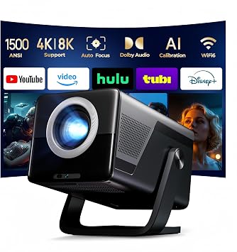X7 1500 ANSI Smart Projector, 4K/8K Input Support, Native 1080P, 125% sRGB