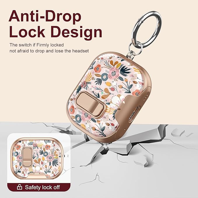 Case Compatible with AirPods 4 2024,Elegant Leopard Pattern Cover for AirPods 4th Gen with Built-in Phone Stand,One-Click Secure Lock & Metal Carabiner,Wireless Charging, Gift for Girls Women