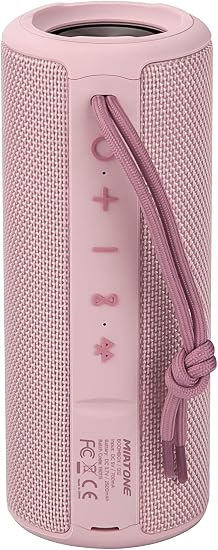 MIATONE Boombox Outdoor Portable Bluetooth Speaker Waterproof Wireless Speakers Gifts for Women Mothers Mom Wife Her - Pink