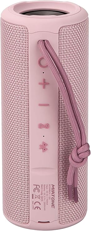 MIATONE Boombox Outdoor Portable Bluetooth Speaker Waterproof Wireless Speakers Gifts for Women Mothers Mom Wife Her - Pink