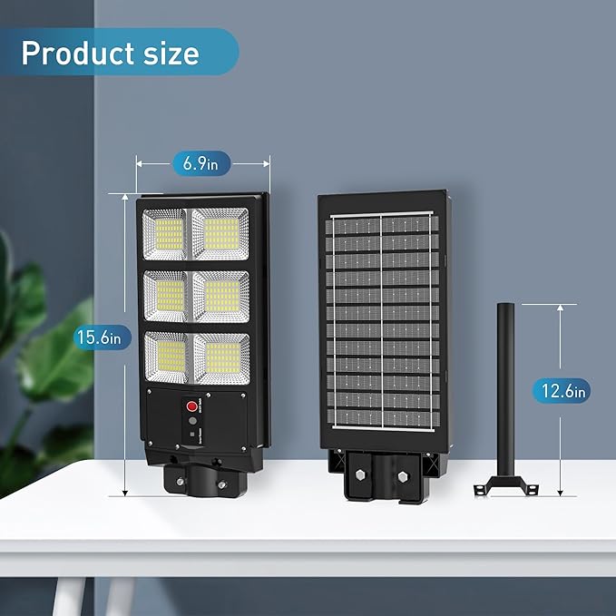Solar Lights Outdoor - Wide Angle 6500K Solar Street Lights Outdoor Motion Sensor, Street Light IP66 Waterproof, Parking Lot Light Dusk to Dawn with Remote Control (2Pack)