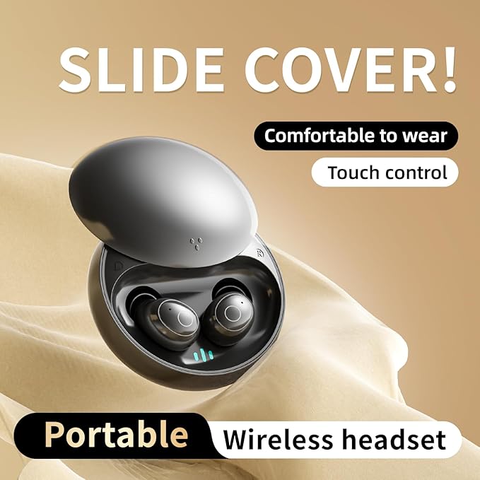 Invisible Mini Sleep Earbuds for Side-Sleepers, Wireless Noise-Canceling Headphones Bluetooth 5.4 with Long Battery Life, Sleep-Friendly Design Sleep Earphones, All-Night Comfort (Jet Black)