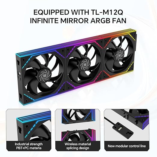 Thermalright FW360 SE ARGB V2 360mm AIO CPU Cooler, 2" LCD Screen, TL-M12Q 2000RPM Daisy-Chain Fans, for AM4/AM5 & Intel LGA 1700/1851, Black