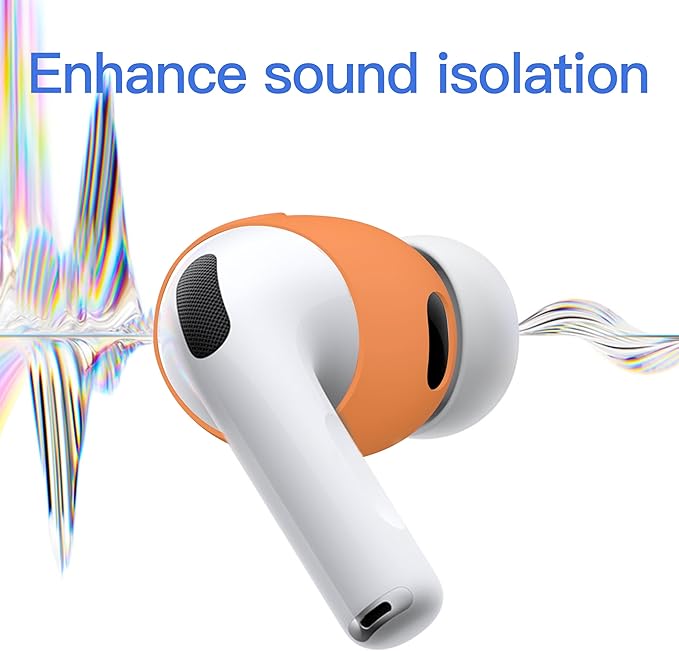 [Fit in Case] 3 Pairs Cover for AirPods Pro 3 DamonLight Anti Scratches Add Grip Sport Ear Tips [US Patent Registered] Compatible with AirPods Pro 3rd Generation 2025 (Orange)