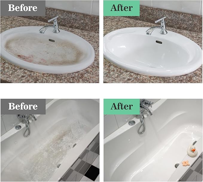NADAMOO Water-Based Tub and Tile Spray Paint, Less Irritating Odor Aerosol Refinishing Paint for Bathroom Porcelain Bathtub Sink, 4 Cans, Semi-Gloss White
