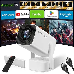 Mini Projector 2026 Upgraded with 4K & 1080P, Android 13 with WiFi 6 & Bluetooth 5.2, Portable Video Projector for Bedroom & Outdoor , Compatible with iPhone/TV Stick