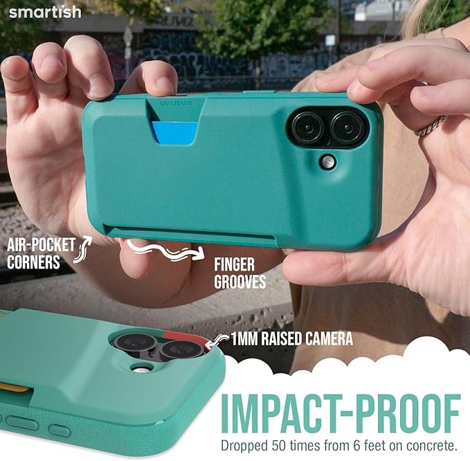 Smartish iPhone 17e/16 Wallet Case + 2-Pack Tempered Glass Screen Protector Bundle