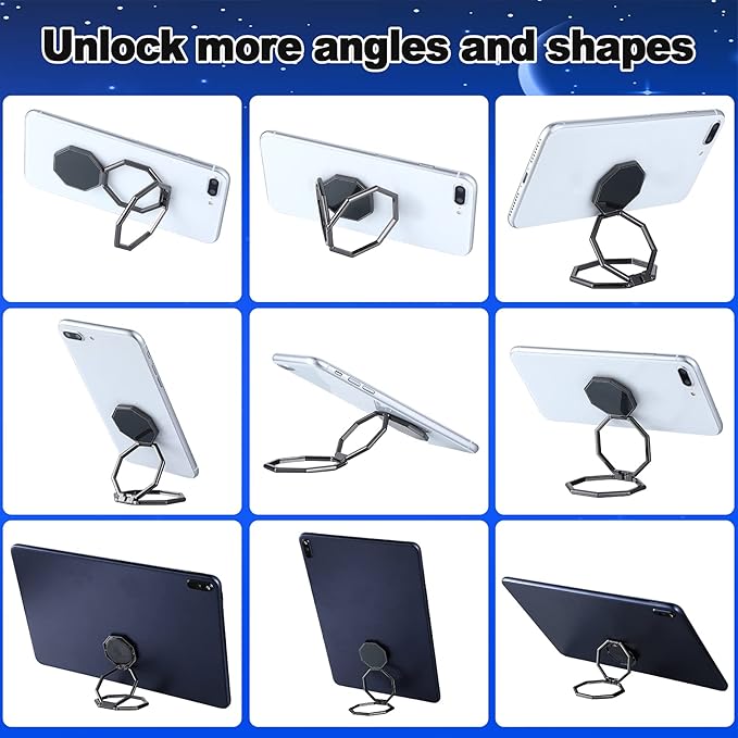 Frienda 3 Pieces Phone Ring Holder Stand Finger Kickstand 360 Degree Rotation Foldable Phone Grip Metal Cellphone Stand for Magnetic Car Mount Desk, Compatible with Most Smartphones, 3 Colors