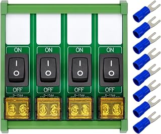 DIN Rail Mount Rocker Switch Module, 10Amp 250VAC/50VDC (4 Channel) - Image 1