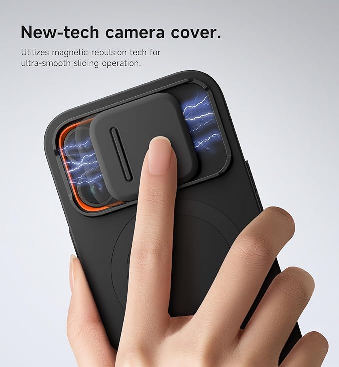 SURITCH for iPhone 13 Pro Case with Magnetic Camera Slide Cover and Adjustable Kickstand, Compatible with MagSafe, Shockproof Bumper Case Slim Protective Cover for iPhone 13 Pro 6.1 Inch, Black | Adjustable Kickstand, 6.1 Inch