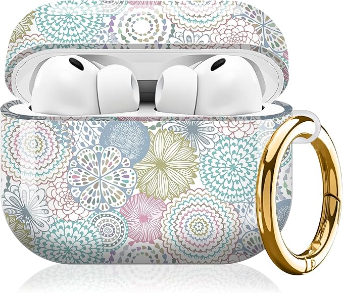 Compatible with AirPod Pro 3 (2025),Cute Case Cover for Women & Men, Full Protection Shockproof Hard Case with Keychain, Wireless Charging Case Accessories(Colorful Fancy Circle)