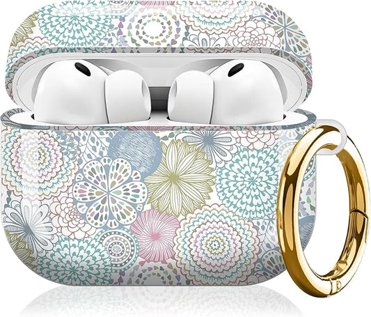 Compatible with AirPod Pro 3 (2025),Cute Case Cover for Women & Men, Full Protection Shockproof Hard Case with Keychain, Wireless Charging Case Accessories(Colorful Fancy Circle)