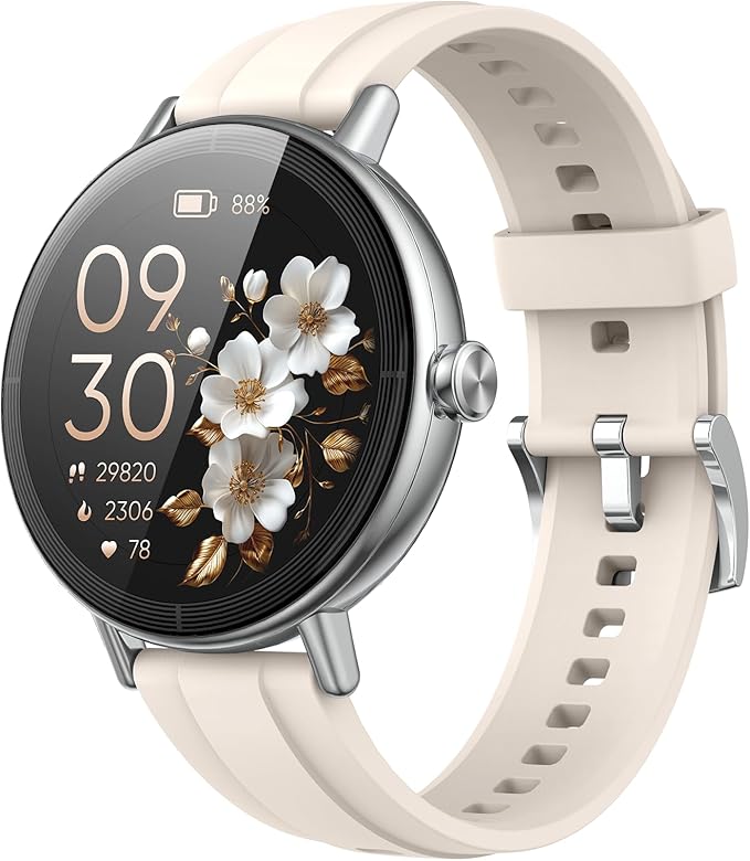 Smart Watches for Women, 1.27" HD Fitness Tracker with Bluetooth Calls(Answer&Make) IP68 Waterproof Smartwatch Compatible iOS/Android, 100+ Sport Modes Heart Rate/Sleep Monitor Pedometer White