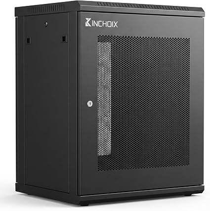 Network Rack Enclosure Cabinet Enclosure for Computer Data Networking Electronic Equipment, Removable Side Panels, Locks, 25in Depth (12U)