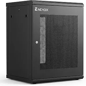 Network Rack Enclosure Cabinet Enclosure for Computer Data Networking Electronic Equipment, Removable Side Panels, Locks, 25in Depth (12U)
