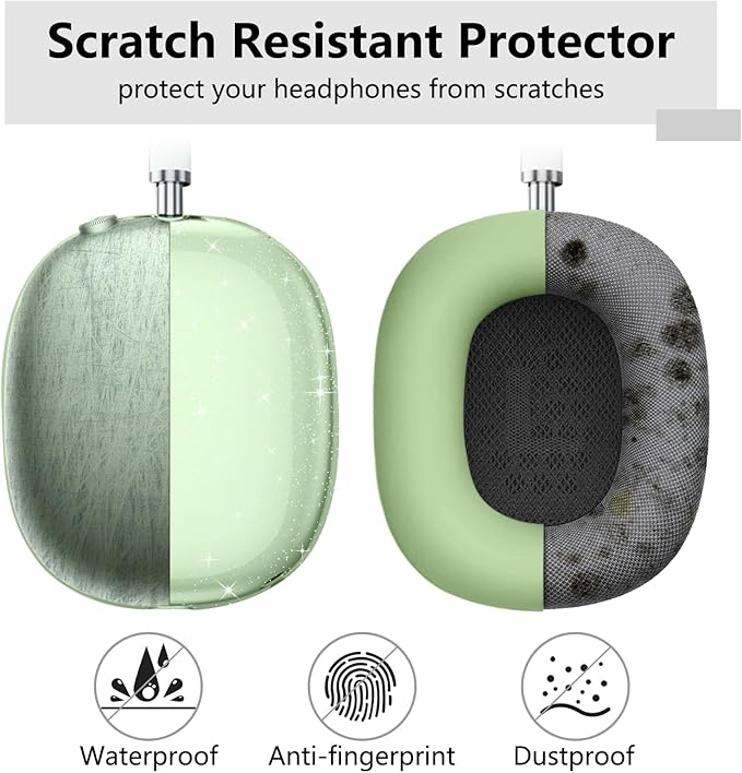 for AirPods Max case Cover,Anti-Scratch Ear Pad Case Cover/Ear Cups Cover/Headband Cover for AirPods Max. Clear Soft TPU and Silicone,Skin Scratch Proof.