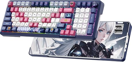 RisoPhy Wireless Mechanical Keyboard, 98 Keys RGB Gasket 2.4GHz/Wired/Bluetooth Keyboard with Custom Hi-Fi Linear Switch, Hot-Swap Socket GamingKeyboard, PBT Keycaps/Knob Control ComputerKeyboard - Image 1