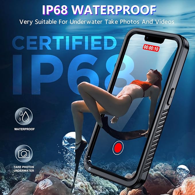Red2Fire 2025 New Designed for iPhone 13 Pro Max Case Waterproof, [Compatible with MagSafe][Full Body Shockproof][IP68 Underwater][Dustproof][Dropproof] Phone Case 6.7"