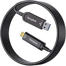 Fiber Optic USB C Cable 65ft,10Gbps High Speed Data Transfer - Image 1