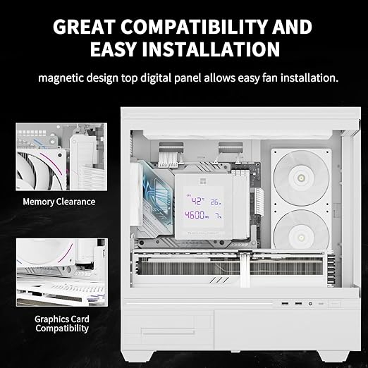 Thermalright Phantom Spirit 120 Digital SNOW CPU Air Cooler, 7 Heat pipes CPU Cooling,Double Tower Cooling,Support for AM4/AM5/Intel lga1700/115X/1200/1851,Magnetic Attraction-Digital Screen Top Cover