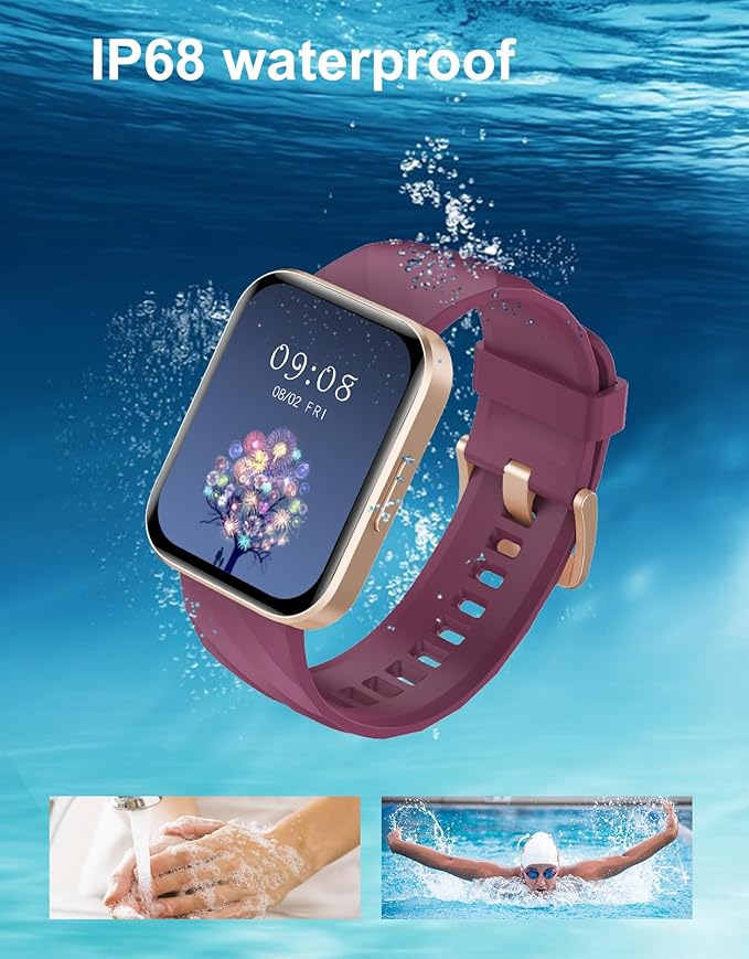 Smart Watches for Men Women (Answer/ Make Calls) Compatible with iPhone Android Phones, 1.85" Smartwatch Fitness Tracker with 100+ Sports Heart Rate Monitor Pedometer Sleep Tracker Waterproof (Purple)