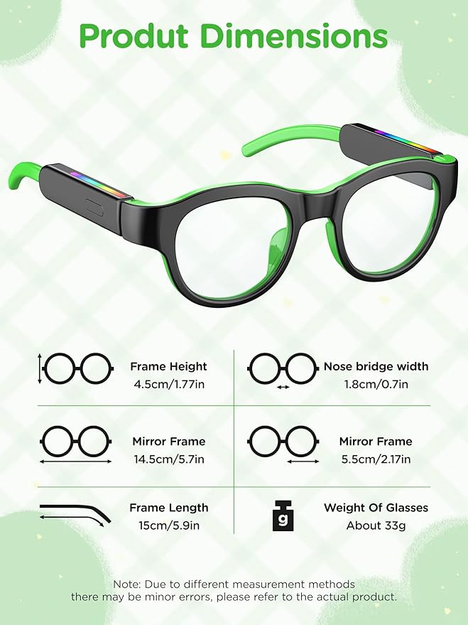 Smart Bluetooth Glasses for Kids with Blue Light Protection