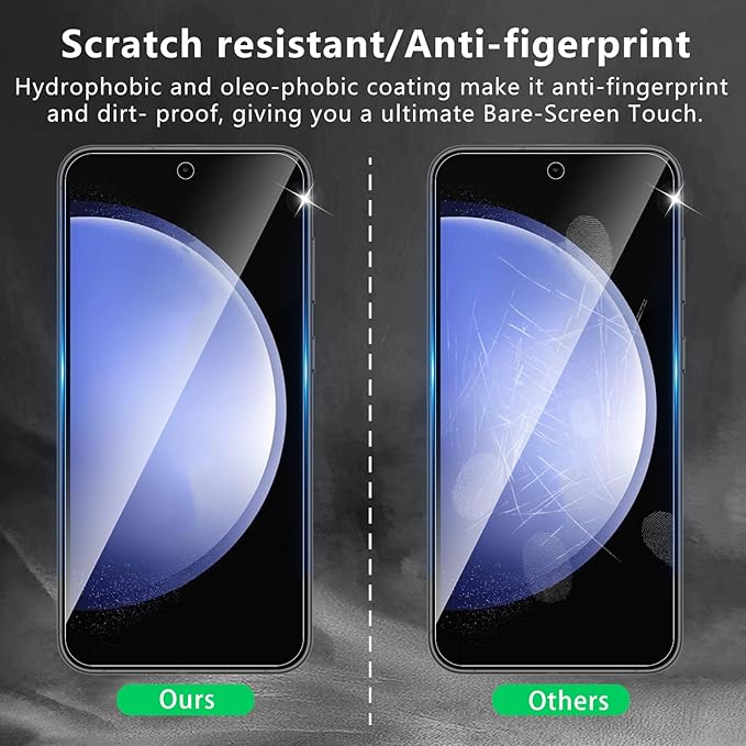 3 Pack Screen Protector Designed for Galaxy S23 FE with 3 Pack Tempered Glass Camera Lens Protector,Ultra HD Clear,9H Hardness,Easy Install - Case Friendly,Scratch Resistant