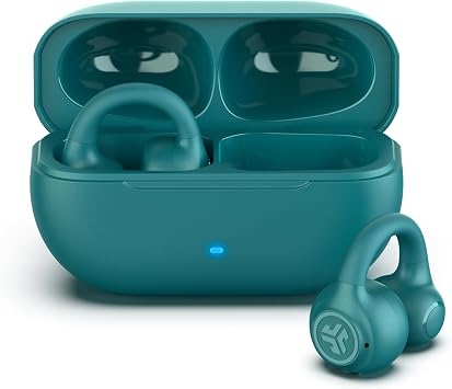 JLab, Flex, Open Ear Earbuds, Clip On True Wireless Bluetooth Earbuds, Teal