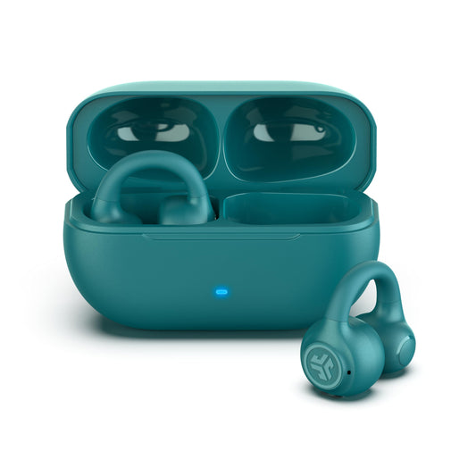 JLab, Flex, Open Ear Earbuds, Clip On True Wireless Bluetooth Earbuds, Teal