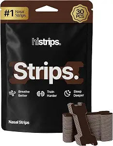HiStrips High Performance Nasal Strips, Sweat-Proof, Brown, 30 Count