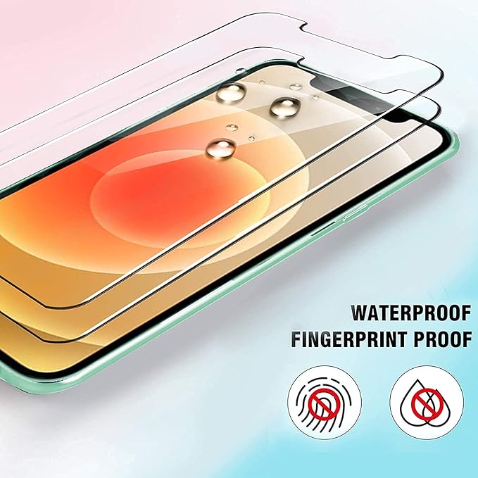 Ferilinso [4 Pack] 2 Pack Screen Protector for iPhone 12 with 2 Pack Camera Lens Screen Protector [Tempered-Glass] [Military Protective] [HD Clear] [Case Friendly] [Anti-Fingerprint] [Anti-Scratch]
