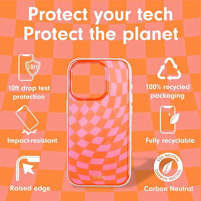 Sonix Case for iPhone 15 Pro | Compatible with MagSafe | 10ft Drop Tested | Checkered | Checkmate Pink