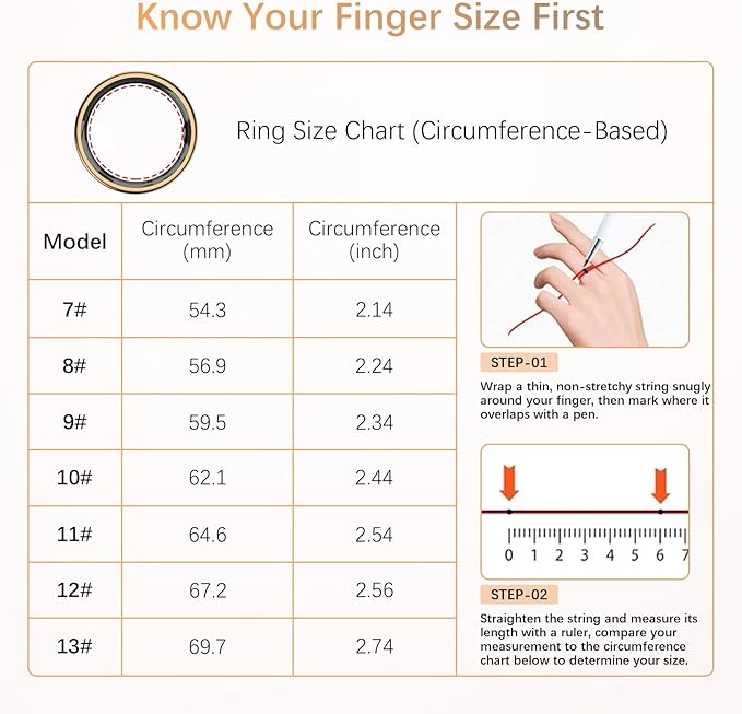 Fit Ring for Women Men, Ring Health Tracker with Heart Rate,Blood Oxygen,Heart Rate Variability, Stress, Sleep Monitor, Step Counter, Smart Ring for iPhone & Android, No Subscription Fee (Gold, 11#)