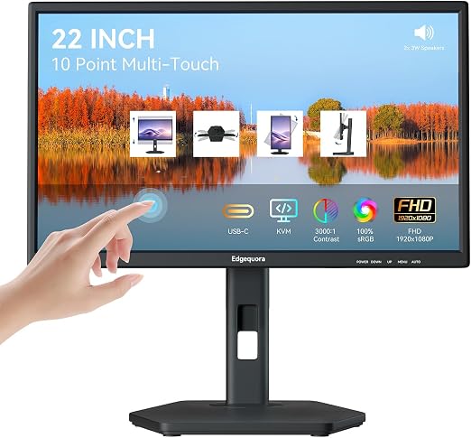 22 Inch USB-C Touchscreen Monitor Height/Pivot/Swivel/Tilt Adjustable VA