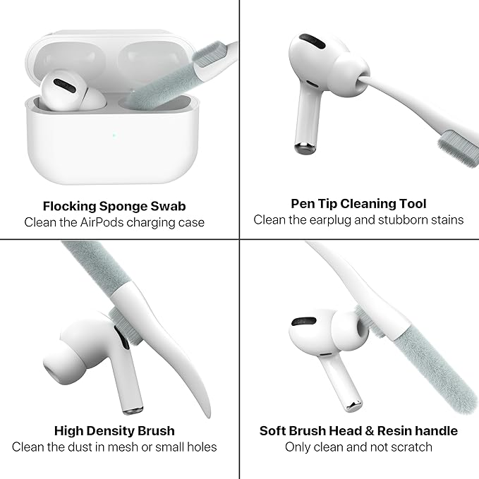 Valkit Compatible Airpods Pro 2nd/1st Generation Case Clear with Cleaner Kit & Lock, Soft TPU Airpod Pro 2/1 Case Shockproof iPods Pro 2 Protective Case for Airpods Pro Gen 2nd/1st(2023/2022/2019)