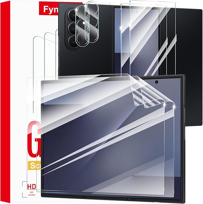 2*Soft Hydrogel Flexible TPU Screen Protector for Samsung Galaxy Z TriFold, 2*Double Shatterproof HD Tempered Glass Film and 2*Camera Lens Protector, Self-Healing,Anti-Shatter,9H Hardness,Bubble Free