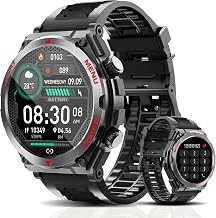 Military Smart Watch,1.52-Inch Smartwatch with Text and Call,24/7Heart Rate Sleep Monitor,Blood Oxygen,and Activity Trackers-Compatible with iPhone and Android,for Men and Women (Black up, 1.52) - Image 1