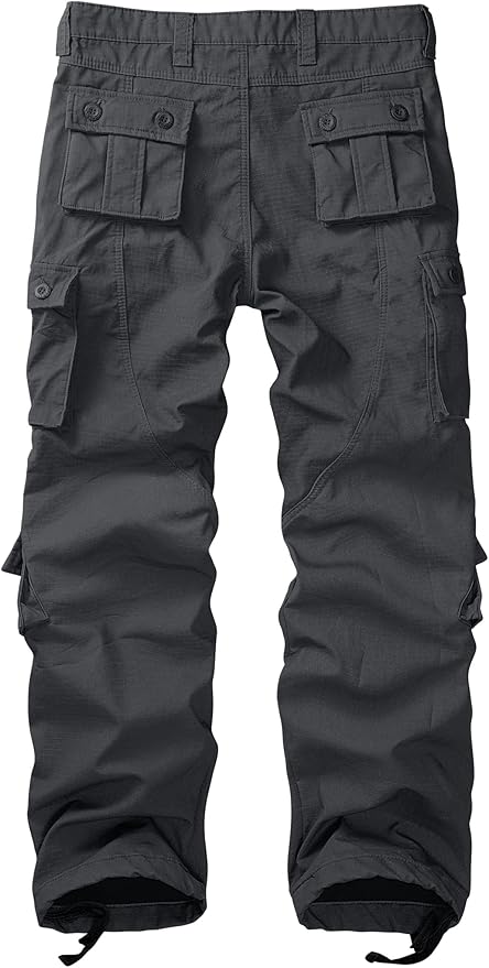 KOCTHOMY Men’s Fleece Lined Hiking Pants,Winter Outdoor Thermal Casual Work Cargo Pants with Multi Pockets, No Belt.