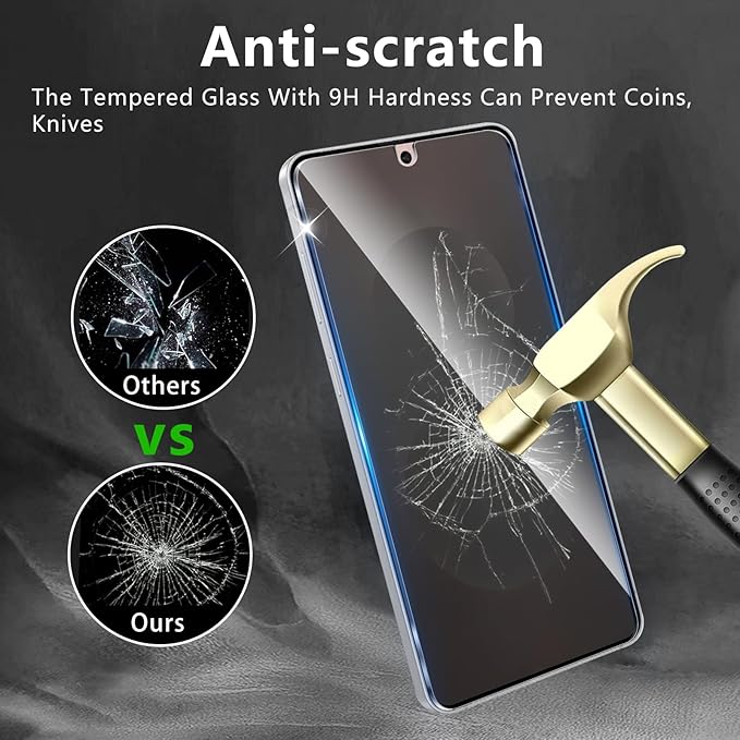3 Pack Privacy Screen Protector Designed for Samsung Galaxy S25 Edge,Full Coverage Anti-Spy Tempered Glass Film,9H Hardness,Anti-Fingerprint,Bubble Free,Easy to Install