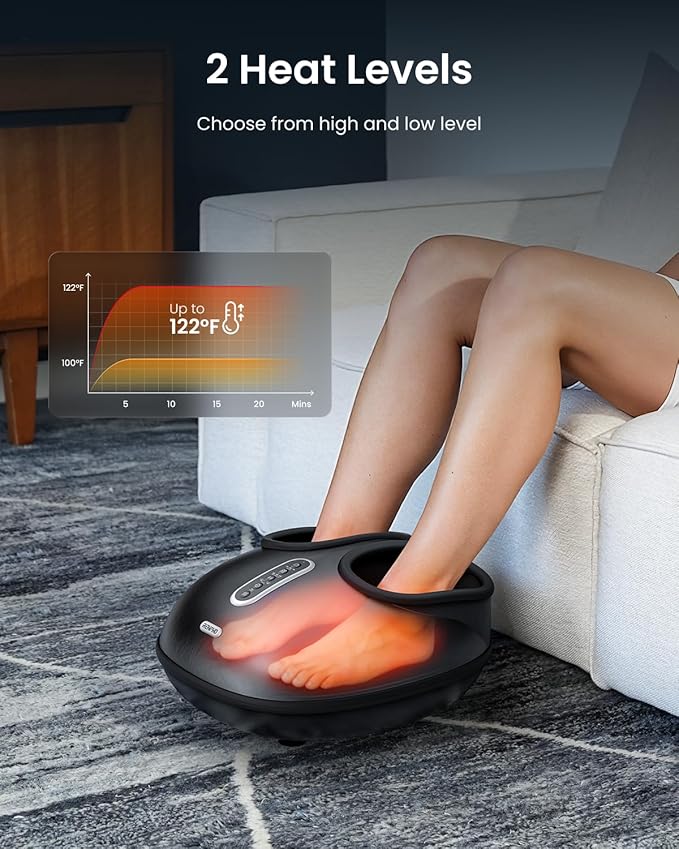 RENPHO Foot Massager with Heat, [2026 Upgraded] Birthday Christmas Gifts for Women Men Elderly, FSA Eligible Shiatsu Foot Massager for Plantar Fasciitis, Deep-Kneading, Air Squeezing Feet Massager