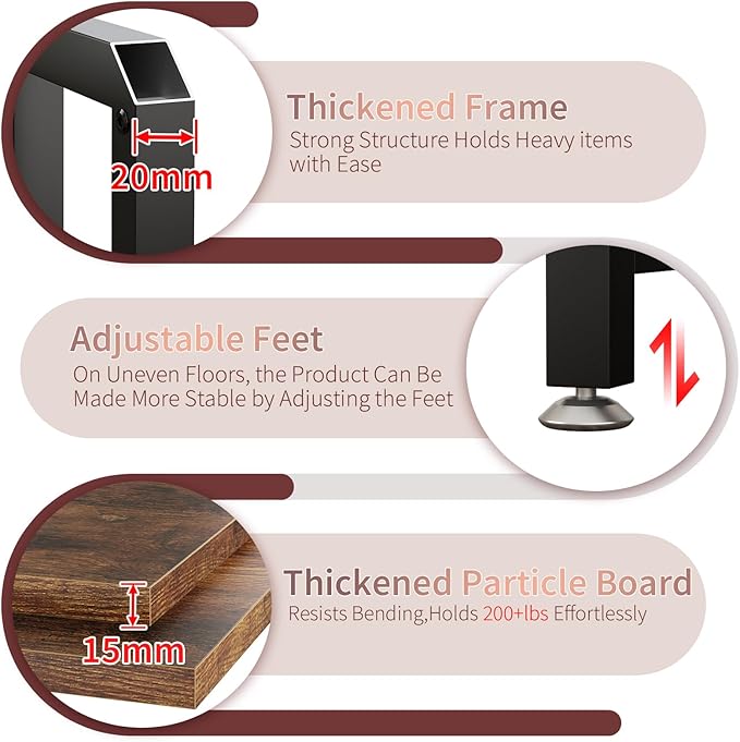 Mini Fridge Stand with Power Outlet and Led Light,Microwave Stand with Storage,Mini Fridge Cabinet with Wine Rack ,Bar Cabinet with Fridge Suitable for Kitchen,Dining Room,Living Room, Rustic Brown