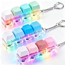 3 Pack Keyboard Fidget Toy Light Clicker Fidget Key Board with Keychain - Image 1