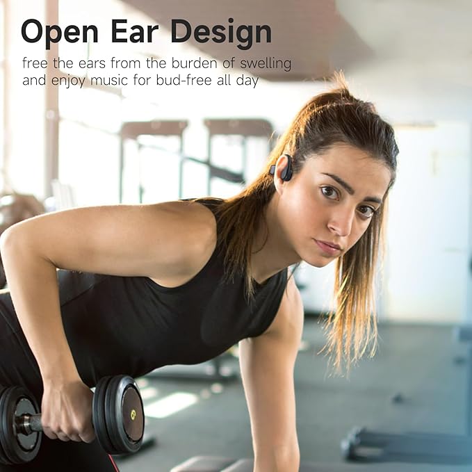IFECCO Bone Conduction Headphones Bluetooth Wireless Open Ear Headphones Wireless Waterproof Sweatproof Bluetooth Earphones Headset for Sports Running Gym Workout Cycling Work